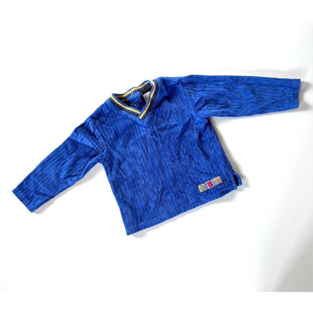 Vintage Sonoma Boys 24 Months Blue‎ V-neck Shirt Retro 90s